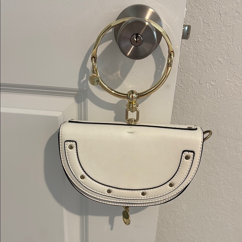 Chic White and Gold Handbag